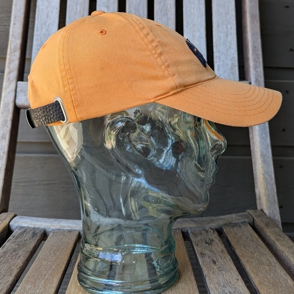 GAP Marigold Navy Blue Spellout Dad Hat Leather Band